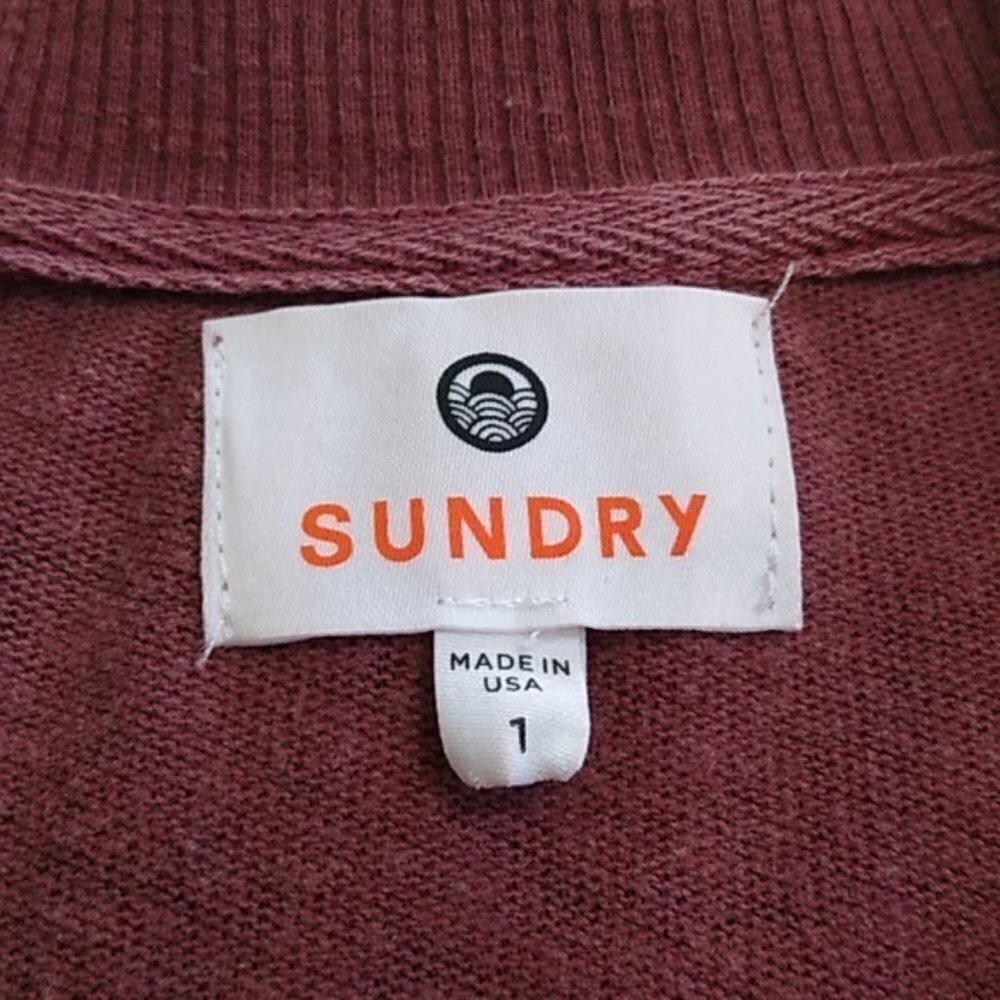 Sundry Leopard Drapey Sweatshirt Maroon - Picture 10 of 15